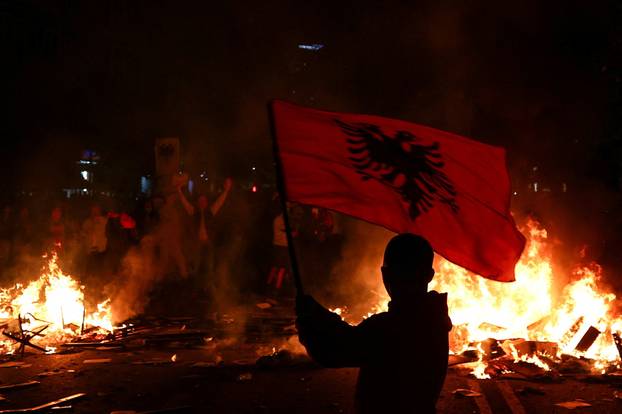 Albanian students hold anti-government protest