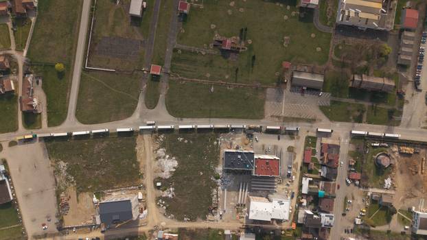 Gradi&scaron;ka: Pogled iz zraka na prosvjed prijevoznika