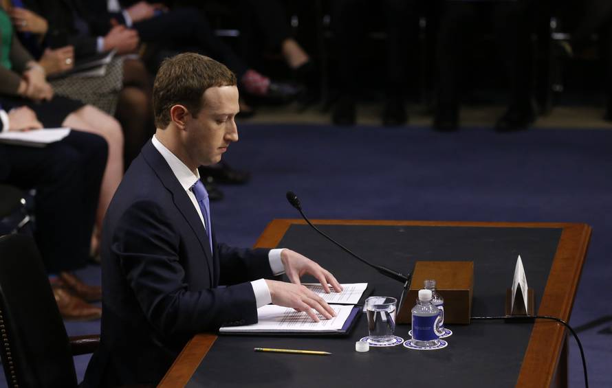 Facebook CEO Zuckerberg testifies before a U.S. Senate joint hearing on Capitol Hill in Washington