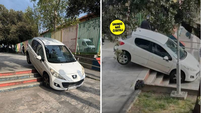 FOTO Genijalac u Splitu autom išao niz stepenice pa zapeo