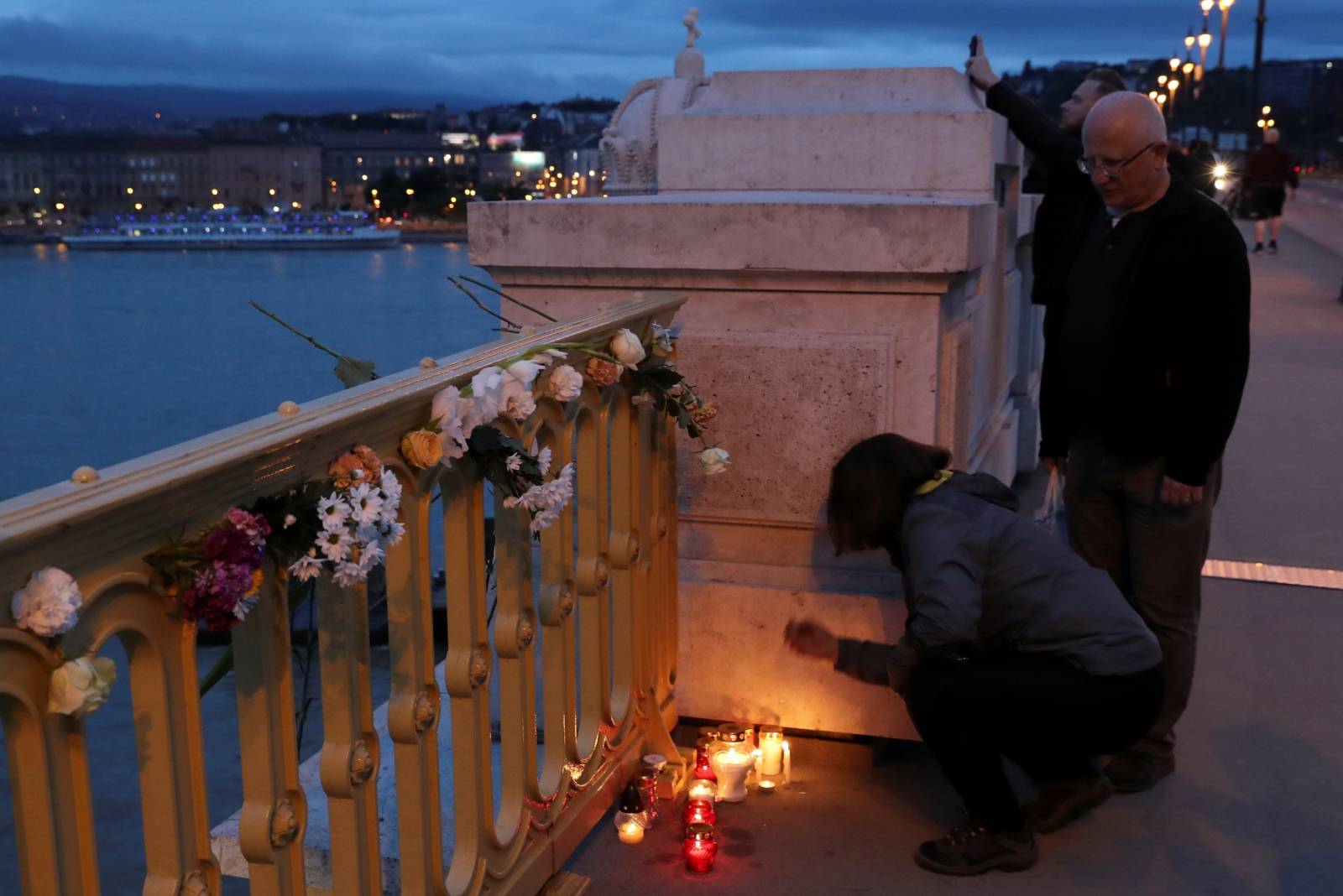 Ship accident on the Danube river in Budapest