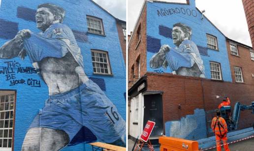 Ponizili svoju legendu: Obrisali Aguerov mural u Manchesteru