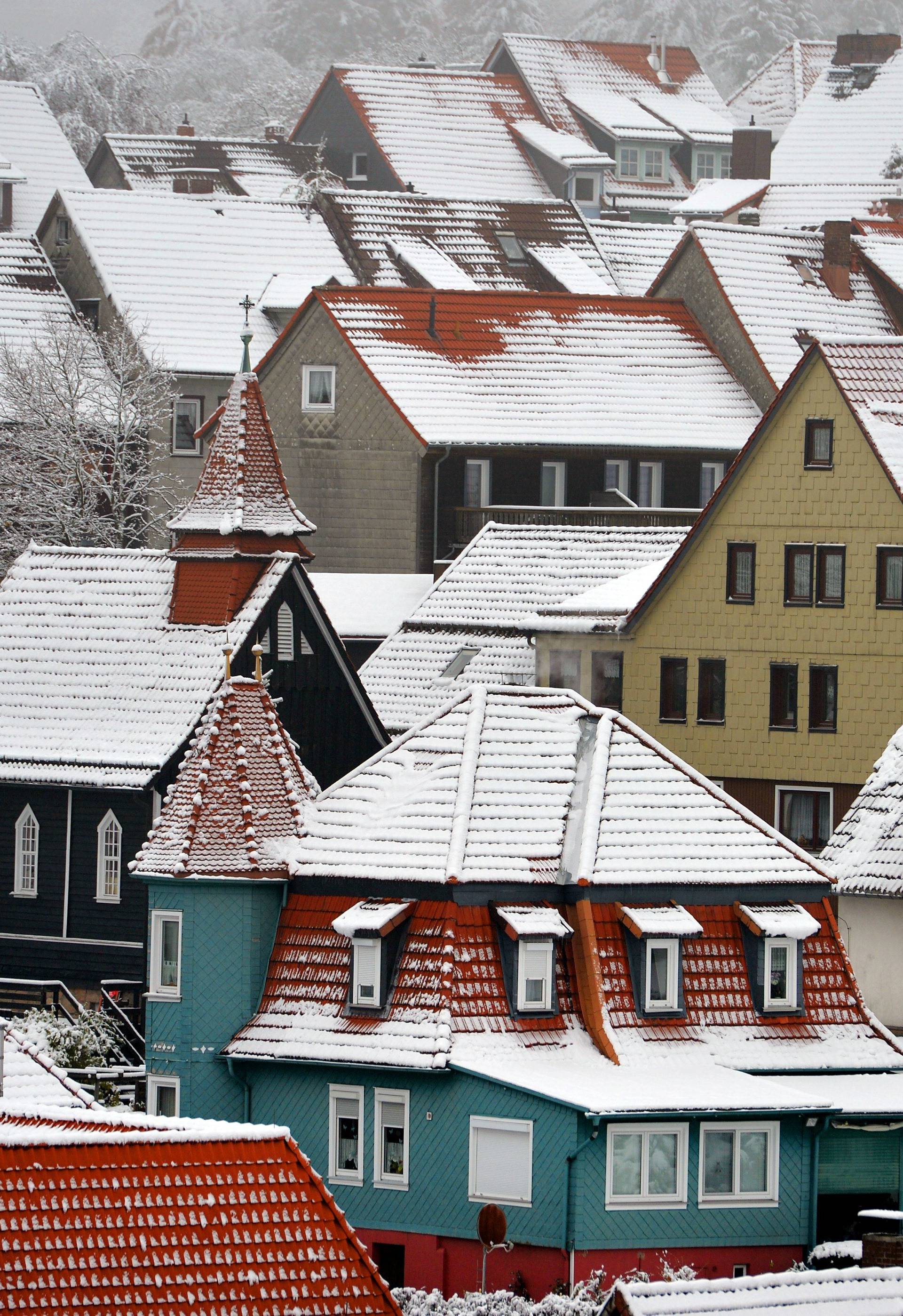 Houses with snow