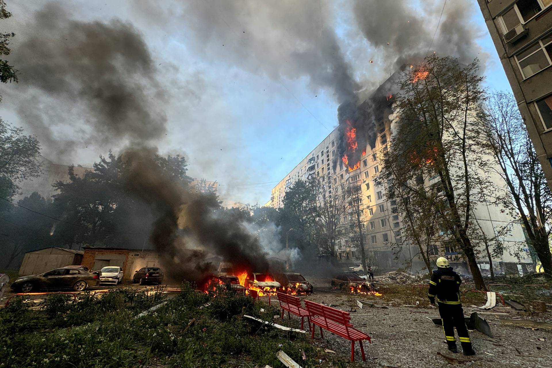 Aftermath of a Russian air strike in Kharkiv