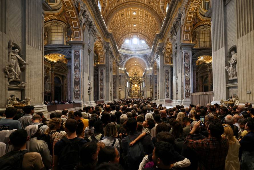 Pope Francis lies in state in St. Peter's Basilica at the Vatican