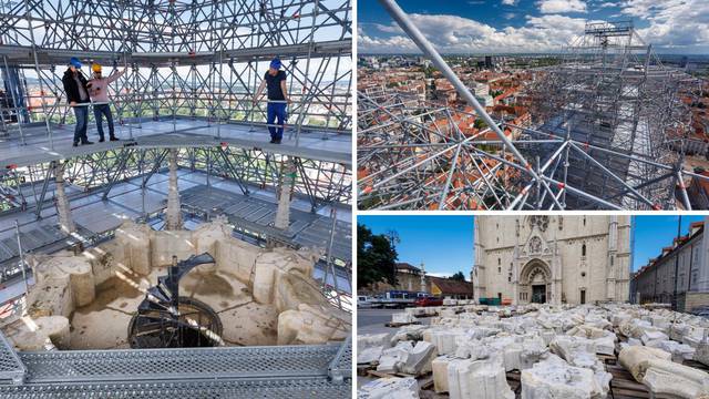 EKSKLUZIVNO 24sata na skeli rastavljenih tornjeva katedrale: 'Ručno skidamo sve blokove'
