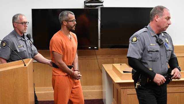 FILE PHOTO: Christopher Watts appears in court for his arraignment hearing in Greeley