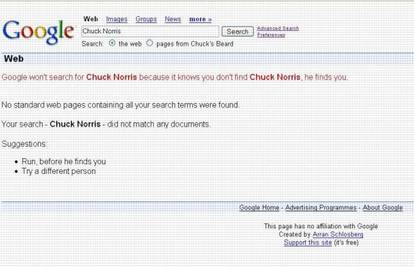 Chuck Norris je jači i od internet-tražilice Google
