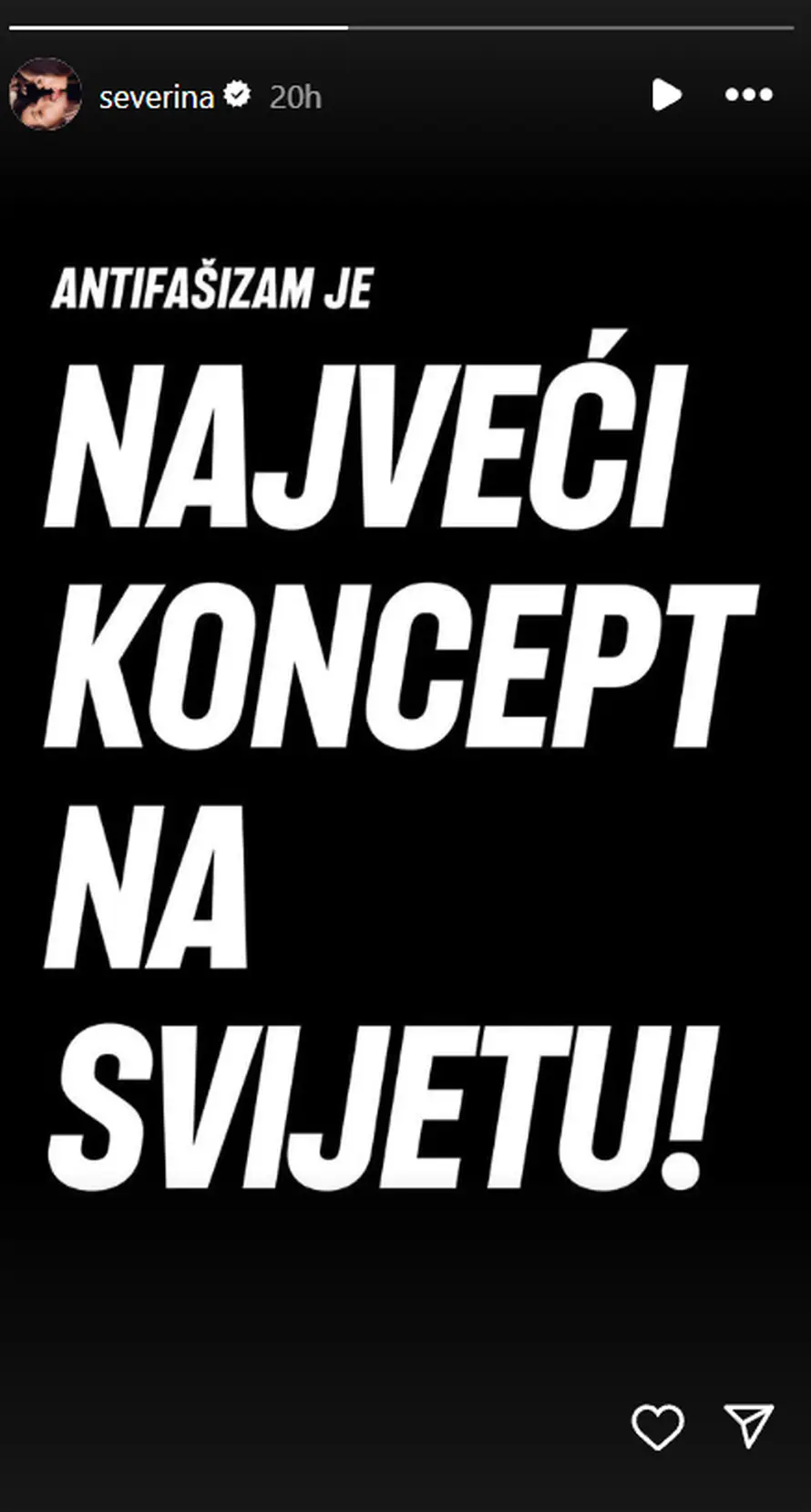 Severina na dan mega koncerta Thompsona: 'Antifašizam je najveći koncept na svijetu...'