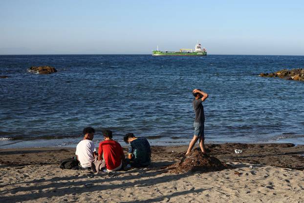 Mass crossings of migrants on foot and by sea from Morocco into Spanish territory, in Ceuta