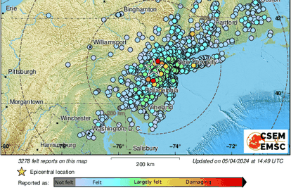 Potres magnitude 4,8 kod New Yorka: 'Kratko je zatreslo!'