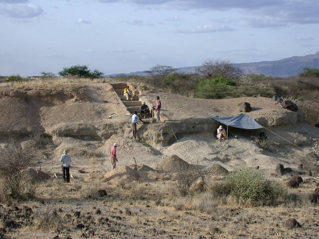 Smithsonian researchers are at the Olorgesailie Basin excavation site in southern Kenya