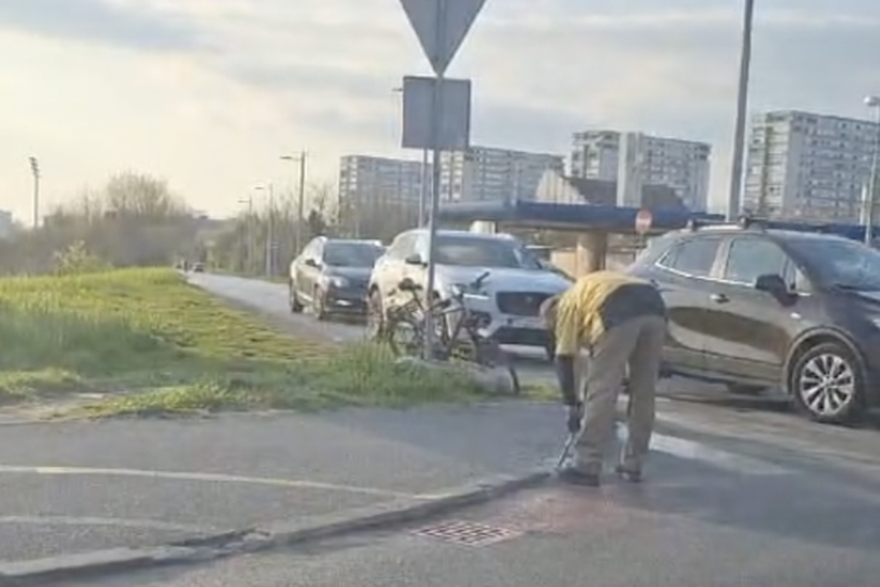 Zagreb: Štemanje trotoara