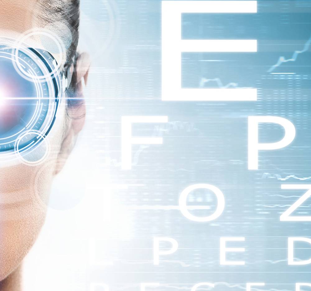 Woman,With,A,Laser,On,Her,Eyes,(ophthalmology,,Optometry,And