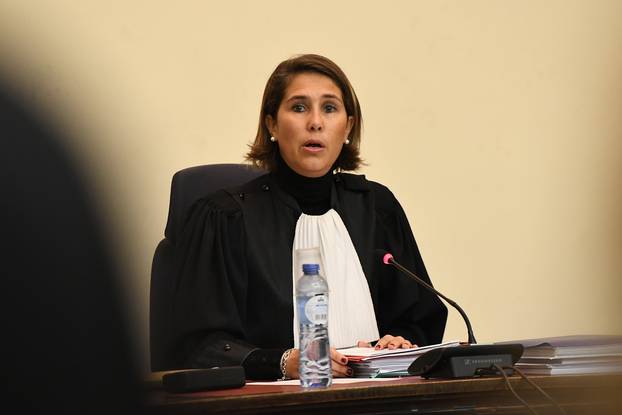 Belgian judge Marie-France Keutgen is seen at the start of the trial of Salah Abdeslam, one of the suspects in the 2015 Islamic State attacks in Paris, in Brussels