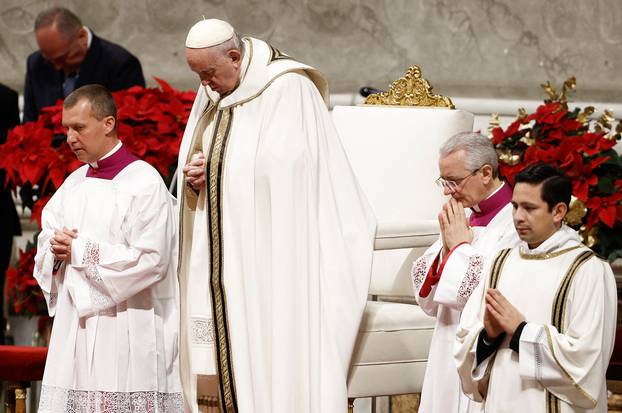 Pope Francis celebrates Christmas Eve mass at the Vatican