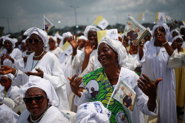 Pope Leo XIV holds a holy Mass near Japoma Stadium in Douala