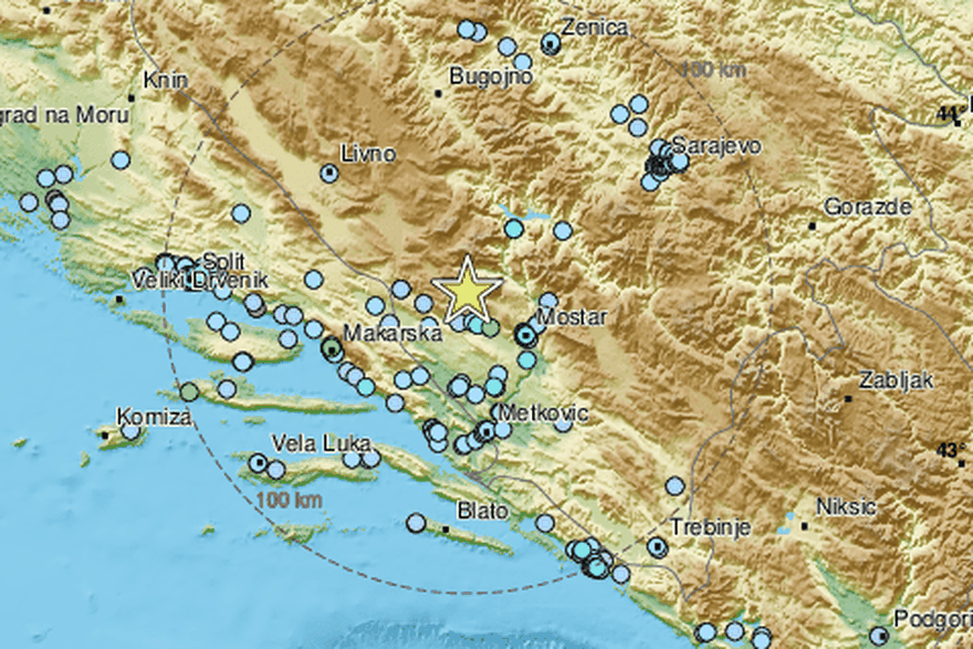 Snažni potres u Hercegovini: 'Osjetilo se jako i u Dalmaciji'