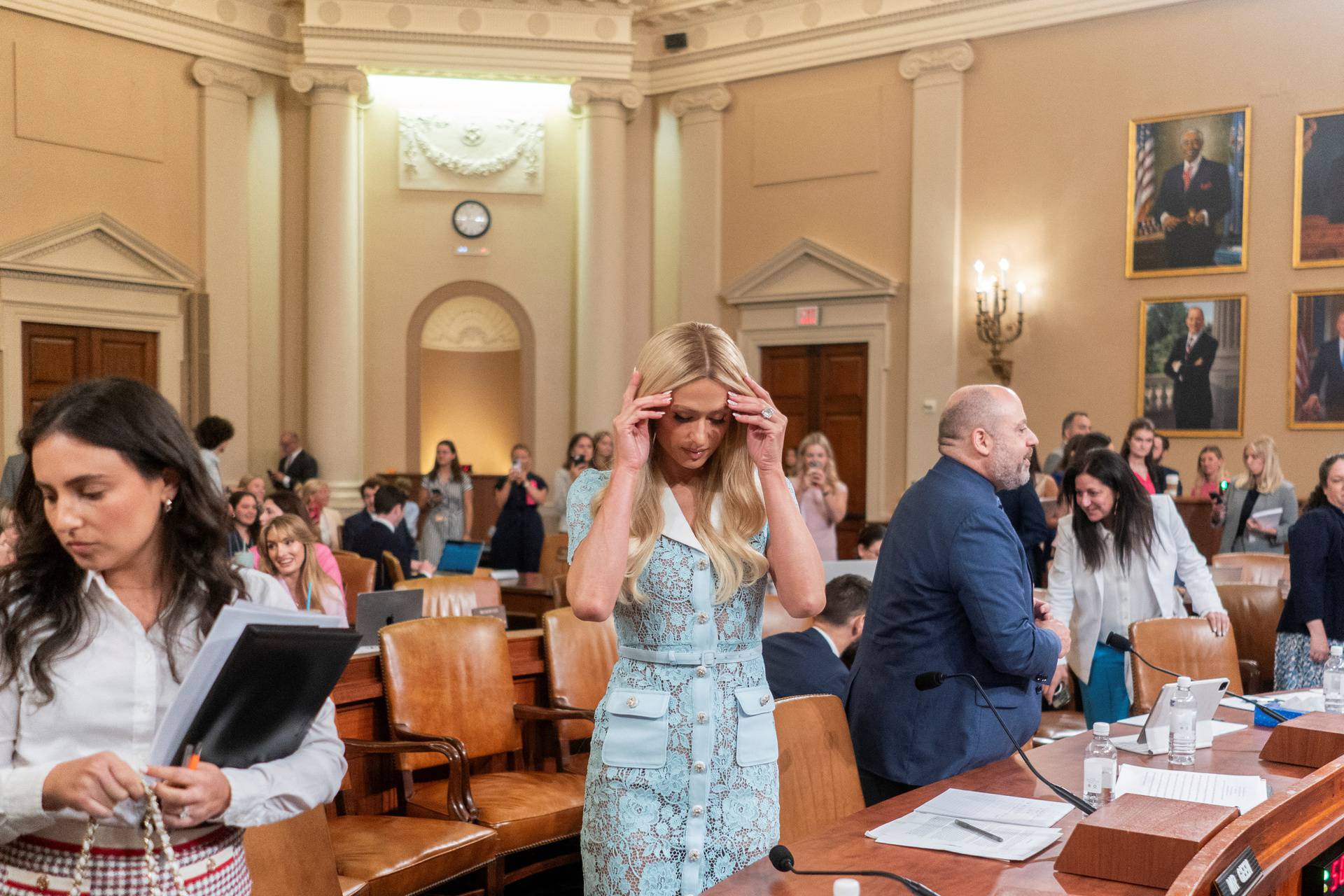 Paris Hilton testifies before the U.S. House Ways & Means Committee, in Washington