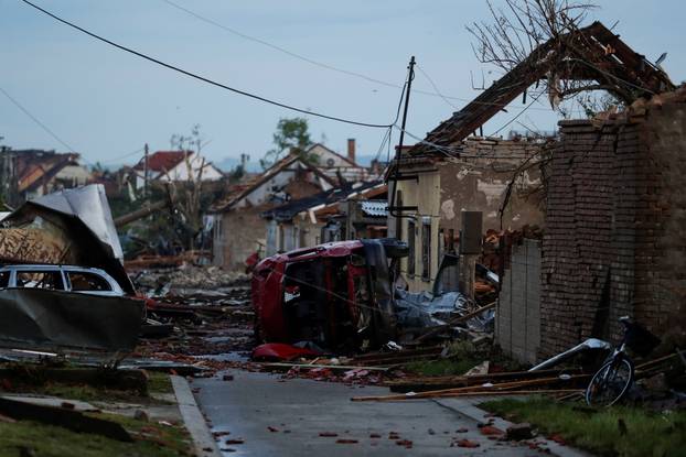 Aftermath of rare tornado in Moravska Nova Ves