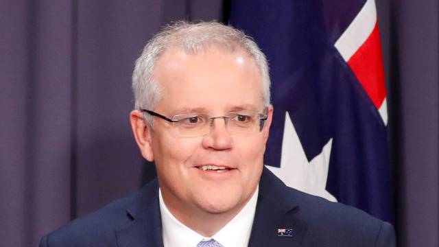 FILE PHOTO: The new Australian Prime Minister Scott Morrison attends a news conference in Canberra