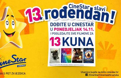 Povodom 13. rođendana Cinestar časti svoje kinoljupce