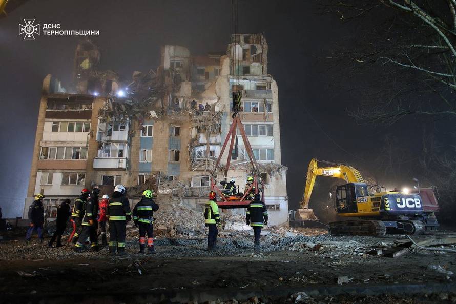 Aftermath of a Russian missile attack in Ternopil
