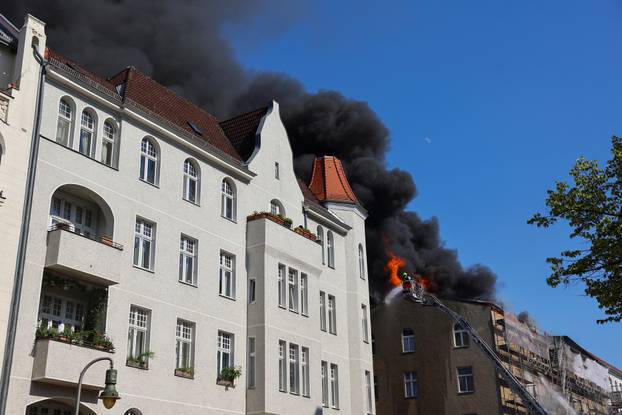 Fire at an apartment building, in Berlin