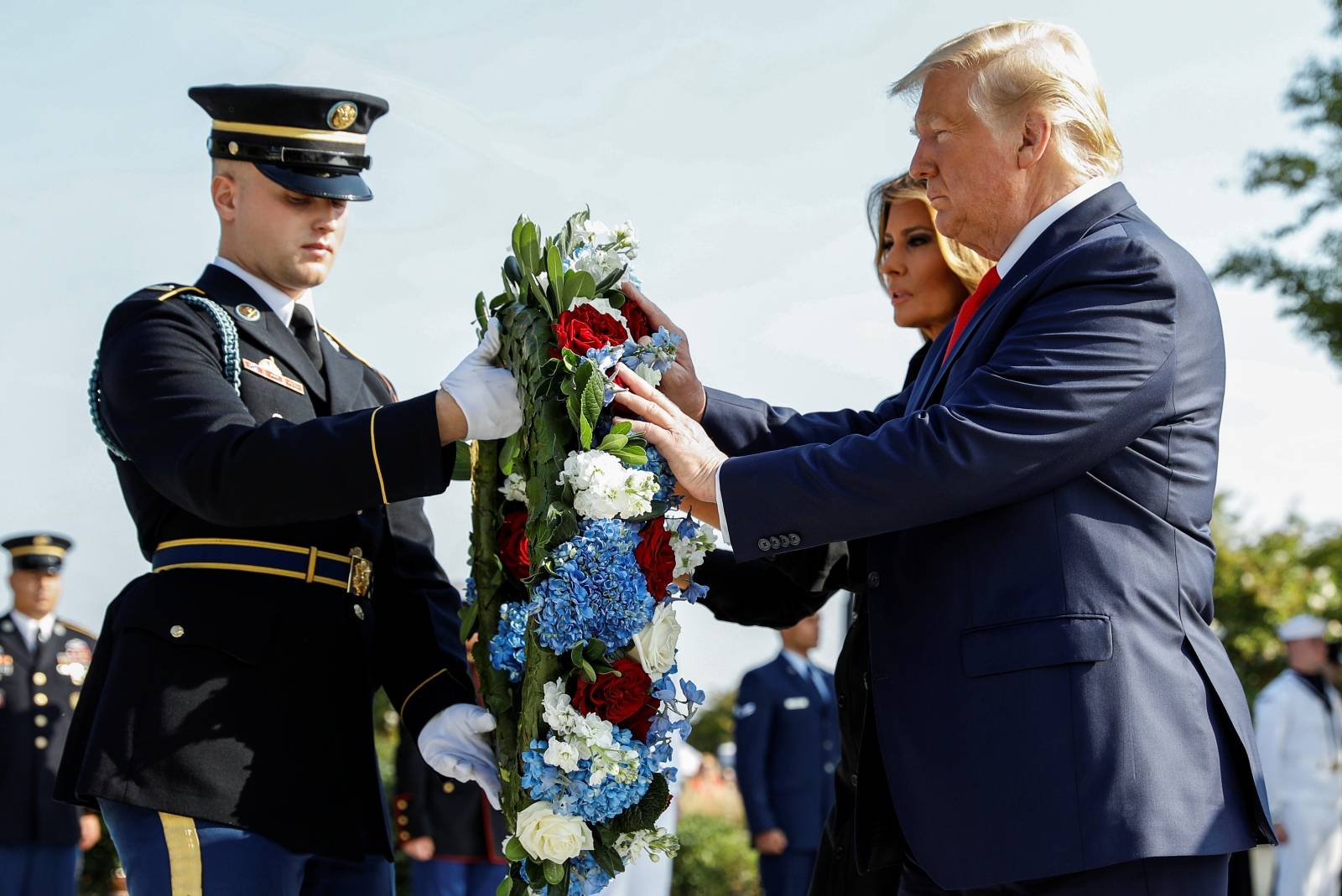 U.S. President Trump attends Pentagon ceremony to mark the 18th anniversary of September 11 attacks in Washington