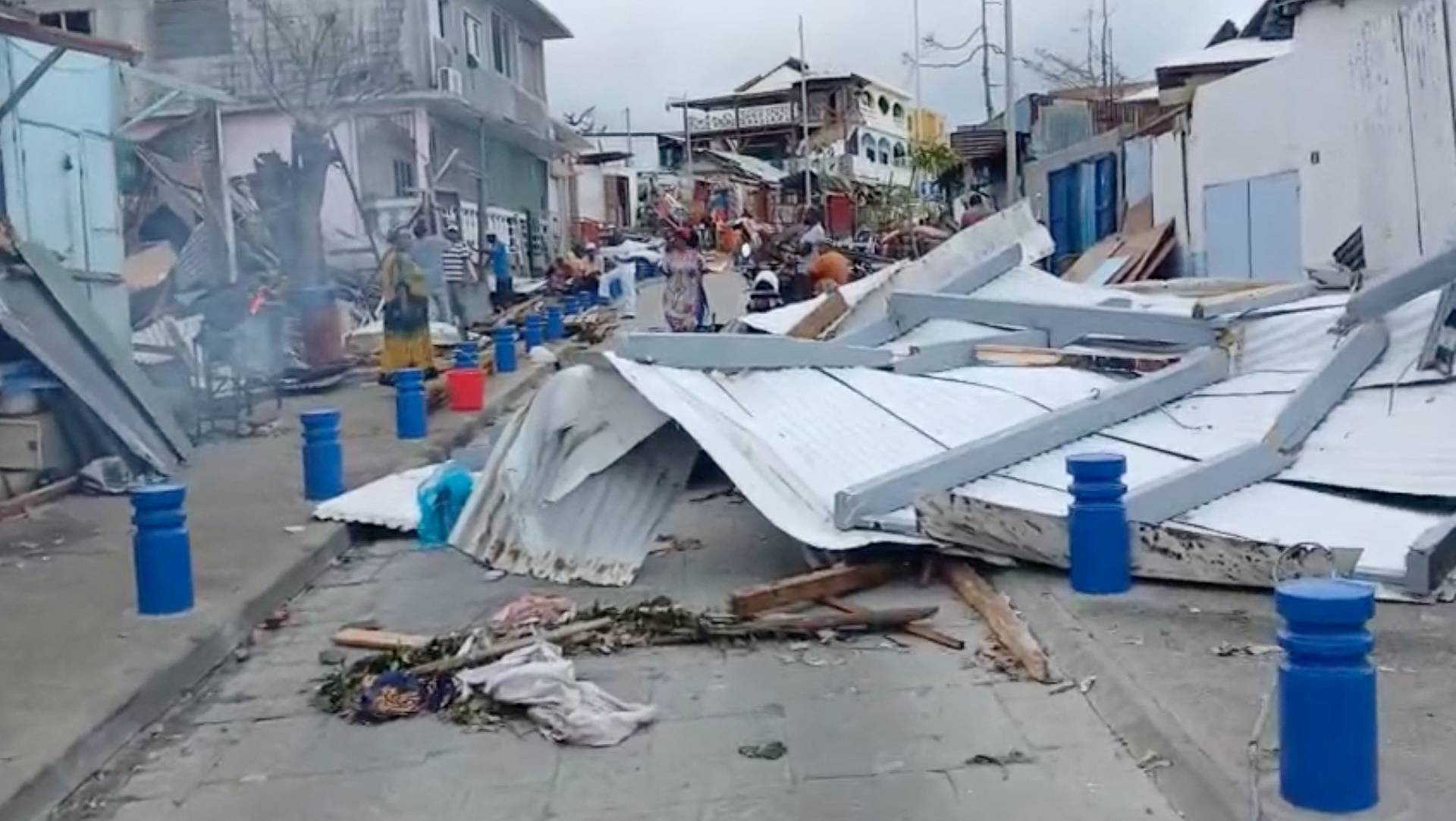 Aftermath of Cyclone Chido, in Mayotte