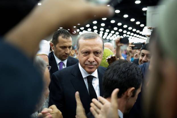 Turkish President Erdogan arrives to take part in the jenazah, an Islamic funeral prayer, for the late boxing champion Muhammad Ali in Louisville