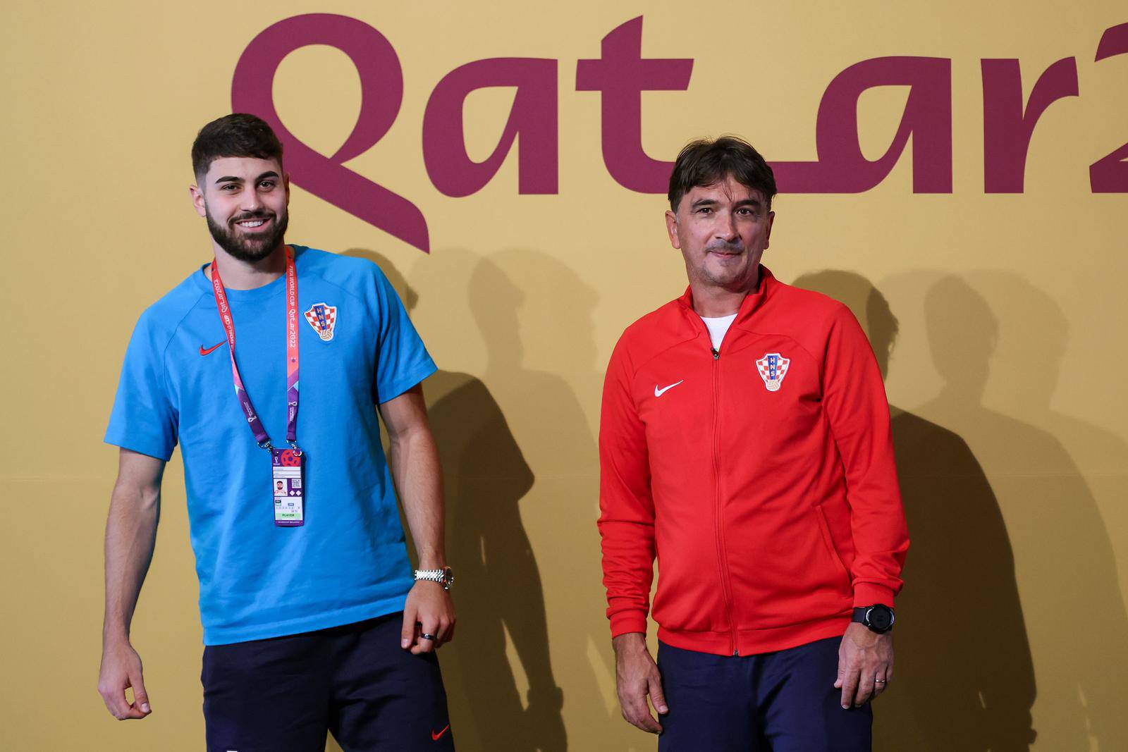 KATAR 2022 - Zlatko Dalić i Joško Gvardiol dolaze na konferenciju za medije