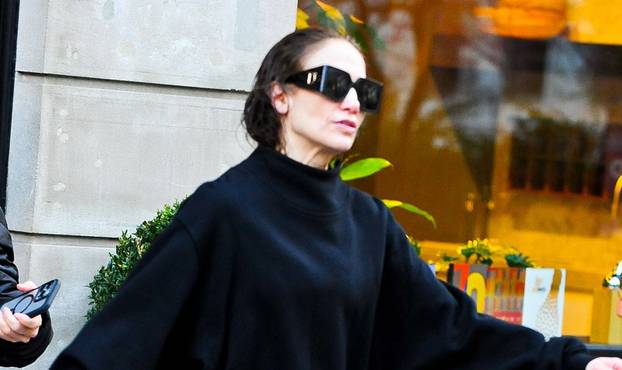Jennifer Lopez is Pictured Stepping Out Makeup Free in New York City.