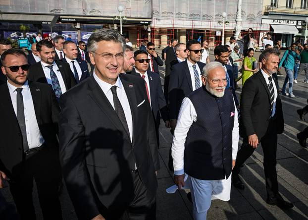 Zagreb: Narendra Modi u društvu Andreja Plenkovića prošetao  centrom Zagreba