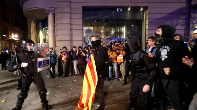 Protest against police action in Barcelona