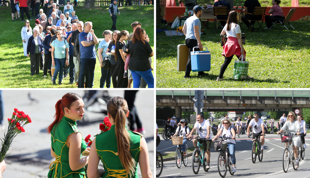 Hrvati čekaju u redu za porciju graha i roštiljaju na livadama