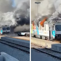 VIDEO Požar progutao putnički vlak u Lupoglavu kod Buzeta! Strojar pokušao ugasiti vatru