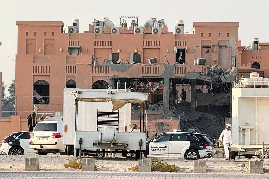 FILE PHOTO: Aftermath of an Israeli attack on Hamas leaders, according to an Israeli official, in Doha