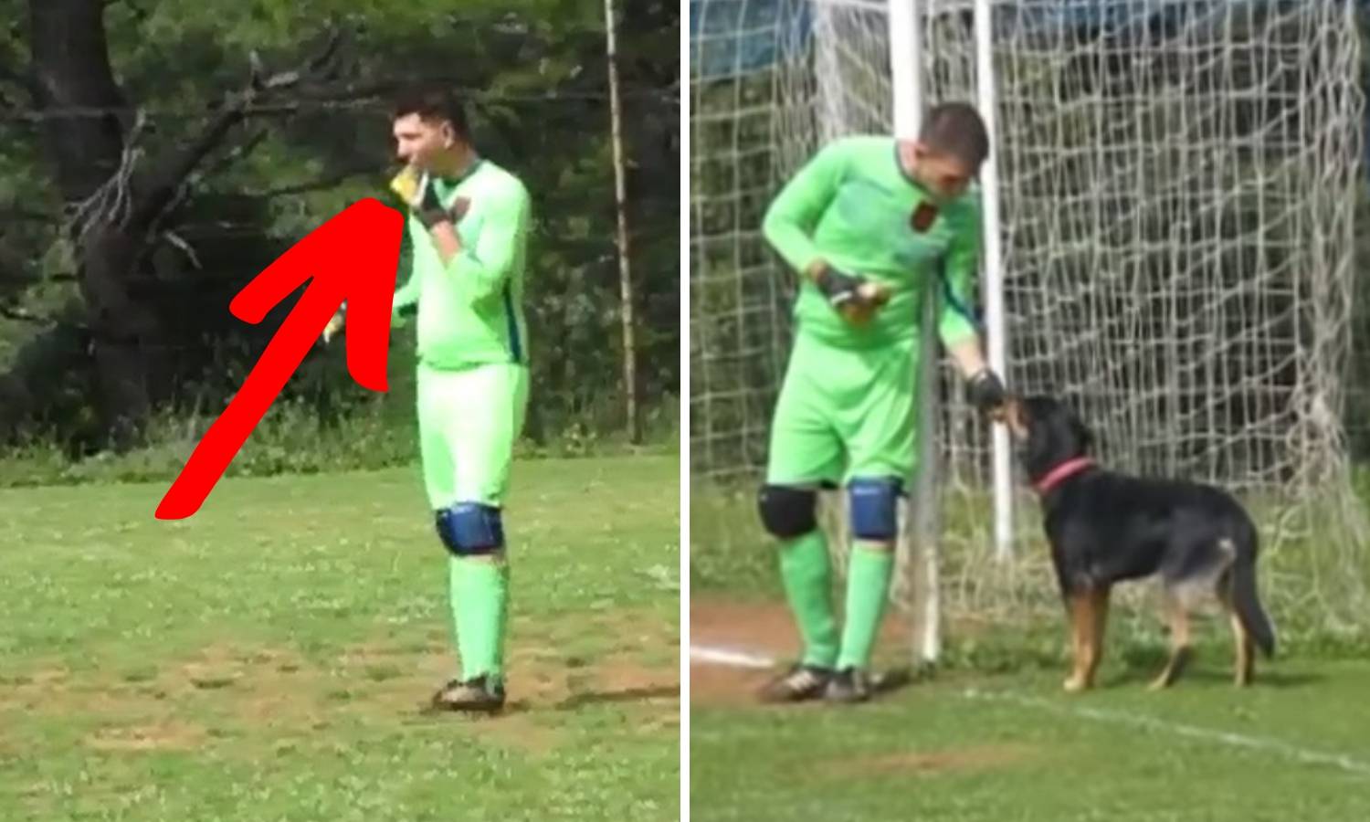 Roštiljada: Golman u Dalmaciji hranio je psa - usred utakmice