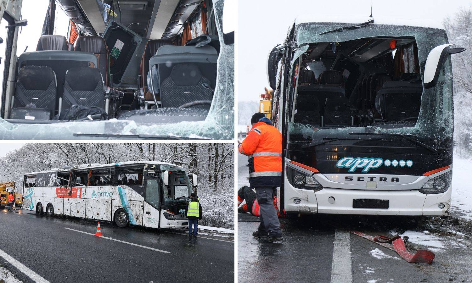 VIDEO Kod Jastrebarskog se prevrnuo autobus, ozlijeđena su dva vozača i šest putnika