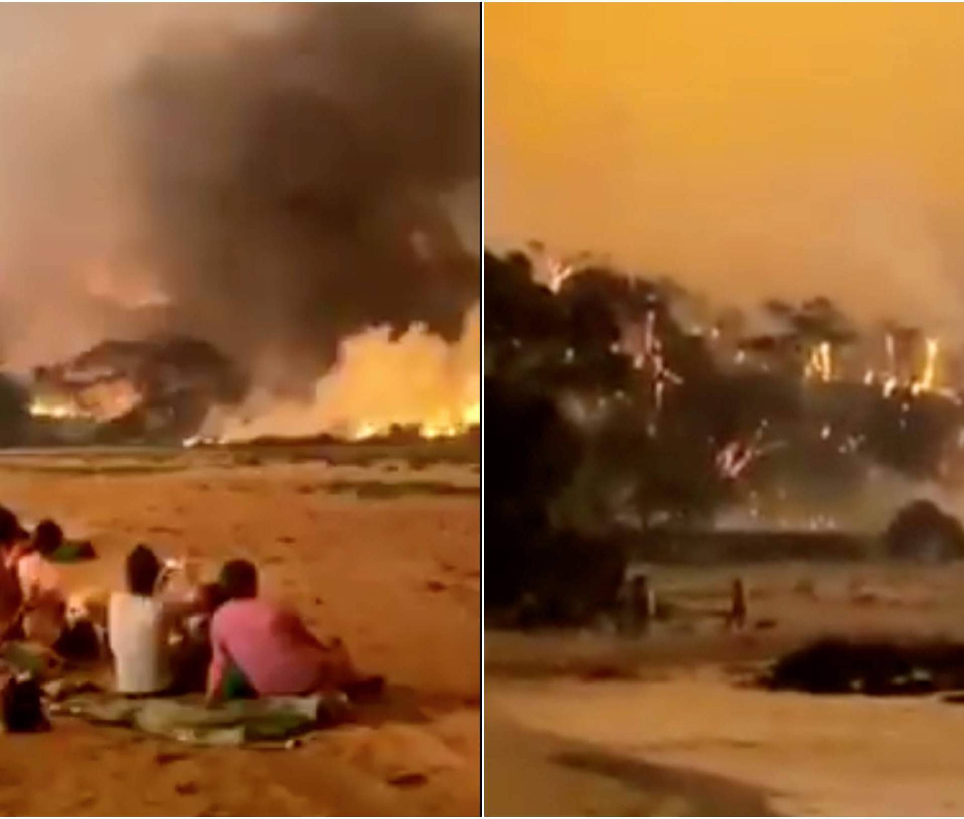 Zarobljeni na plaži: Tisuće čeka spas od vatre, nestaje im hrane