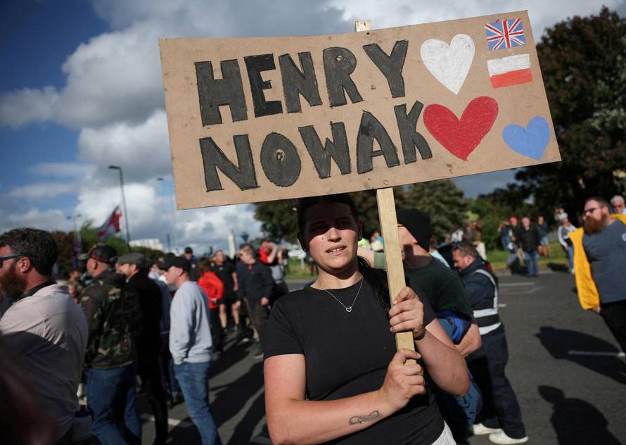 Protest outside police station following conviction of Vikrum Digwa for murder of Henry Nowak, in Southampton
