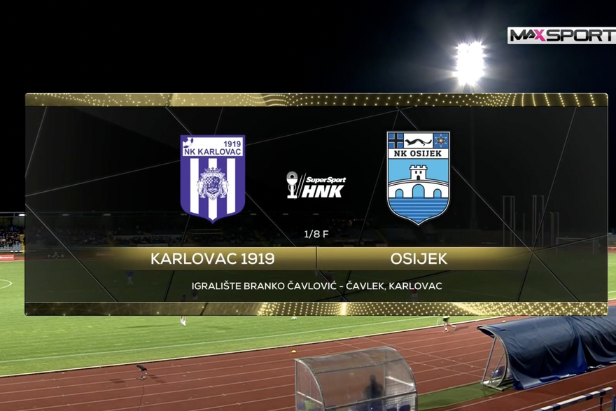 Sažetak utakmice osmine finala SuperSport Hrvatskog nogometnog kupa između Karlovca i Osijeka (0:1).