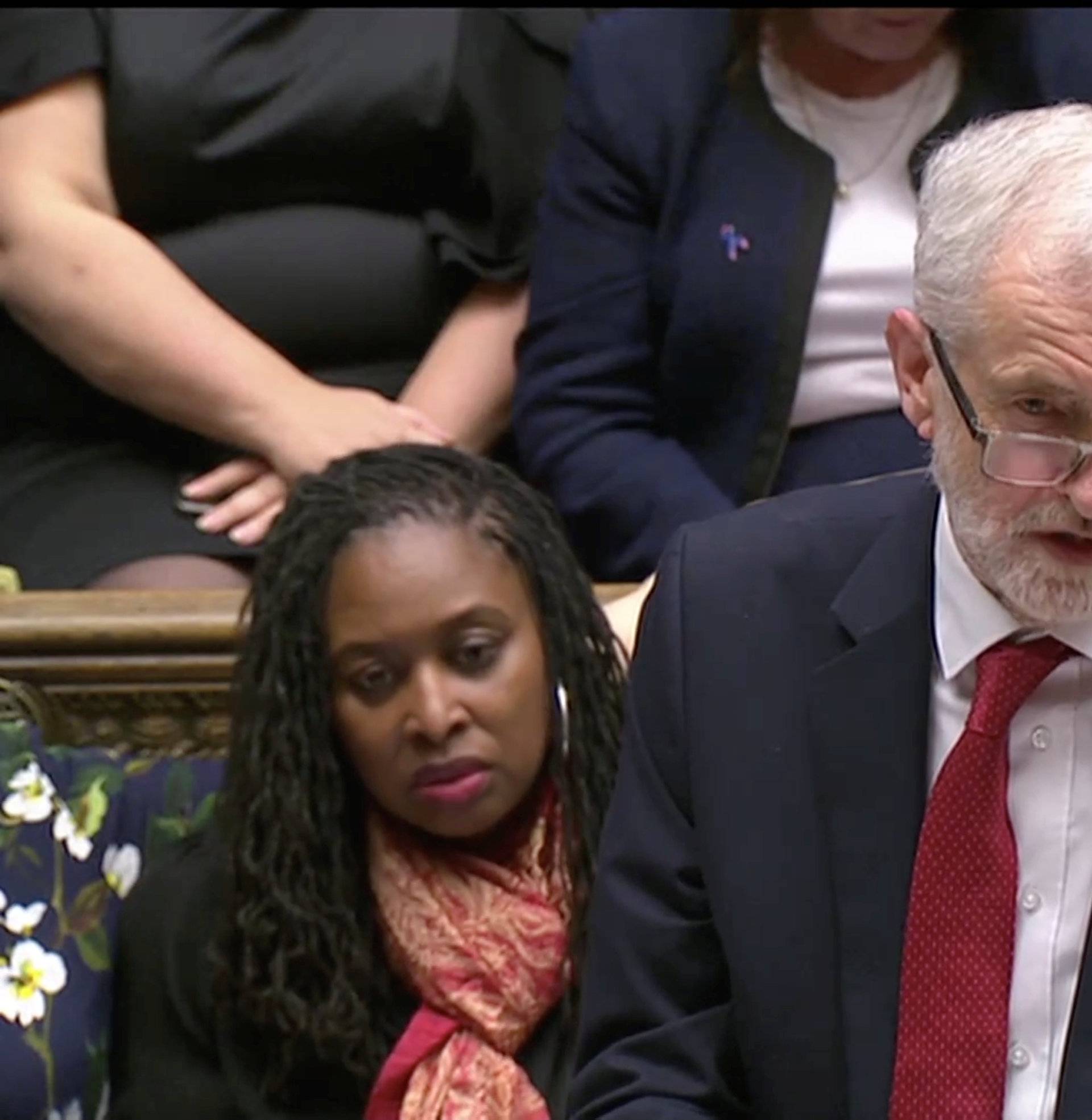 Labour party leader Jeremy Corbyn addresses Parliament after the vote on May's Brexit deal, in London