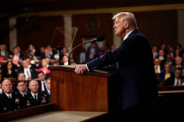 U.S. President Trump delivers a speech to a joint session of Congress