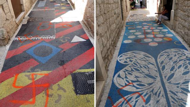 Trogirskim kreativcima vandali uništili instalaciju: 'Popravljeno je sve. Prekrili smo to sa srcima'