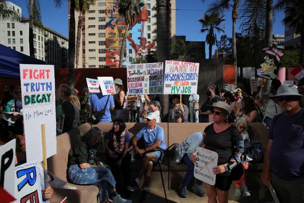 Anti-Trump 'Hands Off!' protest, in Los Angeles