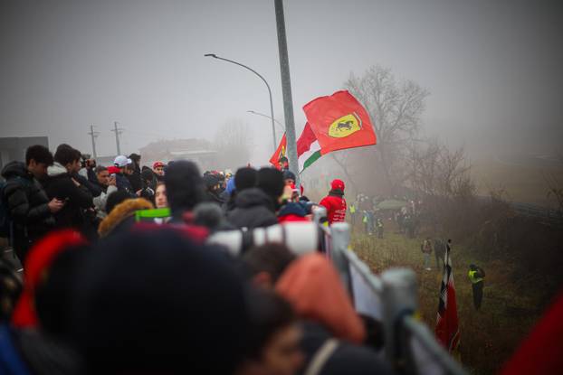 MOTORI - Formula 1 - Ferrari supporters for the first time of Lewis Hamilton on Ferrari F1