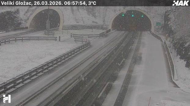 FOTO SNIJEG ZAMEO CESTU Evo kako izgleda A6 Zagreb - Rijeka