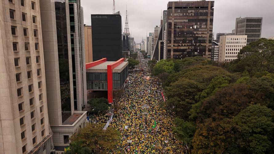 Bolsonaro supporters hold a protest in favor of former president, in Sao Paulo